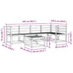 vidaXL Záhradná súprava gaučov 6 pcs Biela Pevné akáciové drevo – Obrázok 9