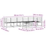 vidaXL Záhradná súprava gaučov 7 pcs Biela Pevné akáciové drevo – Obrázok 9
