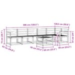 vidaXL Záhradná súprava gaučov 7 pcs Biela Pevné akáciové drevo – Obrázok 9