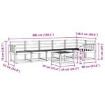 vidaXL Záhradná súprava gaučov 7 pcs Biela Pevné akáciové drevo – Obrázok 9