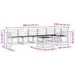 vidaXL Záhradná súprava gaučov 7 pcs Biela Pevné akáciové drevo – Obrázok 9