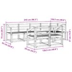 vidaXL Záhradná súprava gaučov 7 pcs Biela Pevné akáciové drevo – Obrázok 6