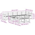 vidaXL Záhradná súprava gaučov 9 pcs Biela Pevné akáciové drevo – Obrázok 9