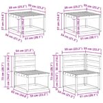 vidaXL Záhradná súprava gaučov 7 pcs Biela Pevné akáciové drevo – Obrázok 10