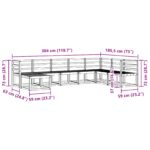 vidaXL Záhradná súprava gaučov 8 pcs Biela Pevné akáciové drevo – Obrázok 8