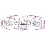 vidaXL Záhradná súprava gaučov 8 pcs Biela a svetlosivá – Obrázok 8