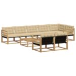vidaXL Záhradná súprava gaučov 9 pcs Biela a béžová 79 x 79 x 37 cm – Obrázok 2