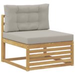 vidaXL Záhradná súprava gaučov 3 pcs Biela a svetlosivá – Obrázok 3