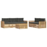 vidaXL Záhradná súprava gaučov 6 pcs Biela a antracitová – Obrázok 2