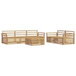 vidaXL Záhradná súprava gaučov 6 pcs Biela – Obrázok 2