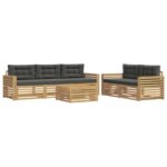 vidaXL Záhradná súprava gaučov 6 pcs Biela a antracitová – Obrázok 2