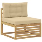 vidaXL Záhradná súprava gaučov 6 pcs Biela a béžová – Obrázok 3