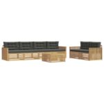 vidaXL Záhradná súprava gaučov 7 pcs Biela a antracitová – Obrázok 2