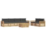 vidaXL Záhradná súprava gaučov 7 pcs Biela a antracitová – Obrázok 2