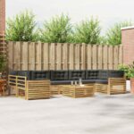 vidaXL Záhradná súprava gaučov 8 pcs Biela a antracitová