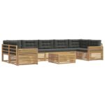 vidaXL Záhradná súprava gaučov 8 pcs Biela a antracitová – Obrázok 2