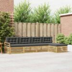 vidaXL Záhradná súprava gaučov 5 pcs Biela a antracitová