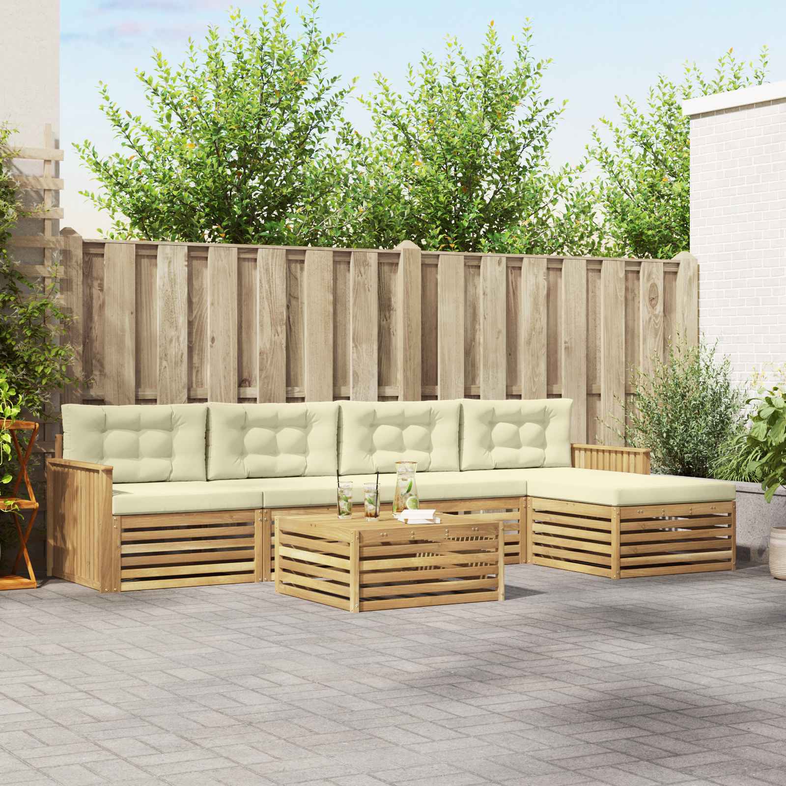 3390360_1.jpg vidaXL Záhradná súprava gaučov 6 pcs Biela a krémová 79 x 79 x 37 cm – Obrázok 1