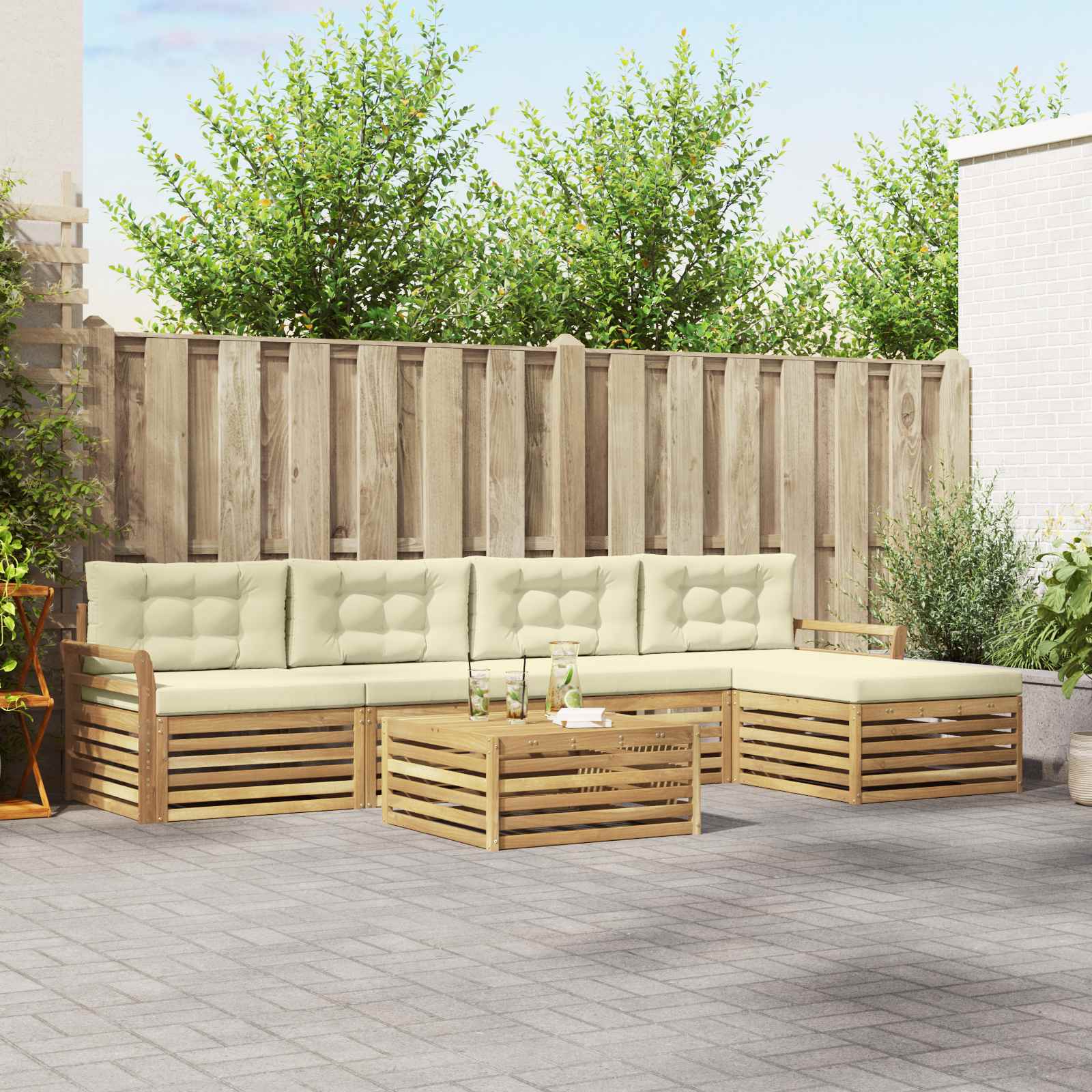 3390365_1.jpg vidaXL Záhradná súprava gaučov 6 pcs Biela a krémová 79 x 79 x 37 cm – Obrázok 1