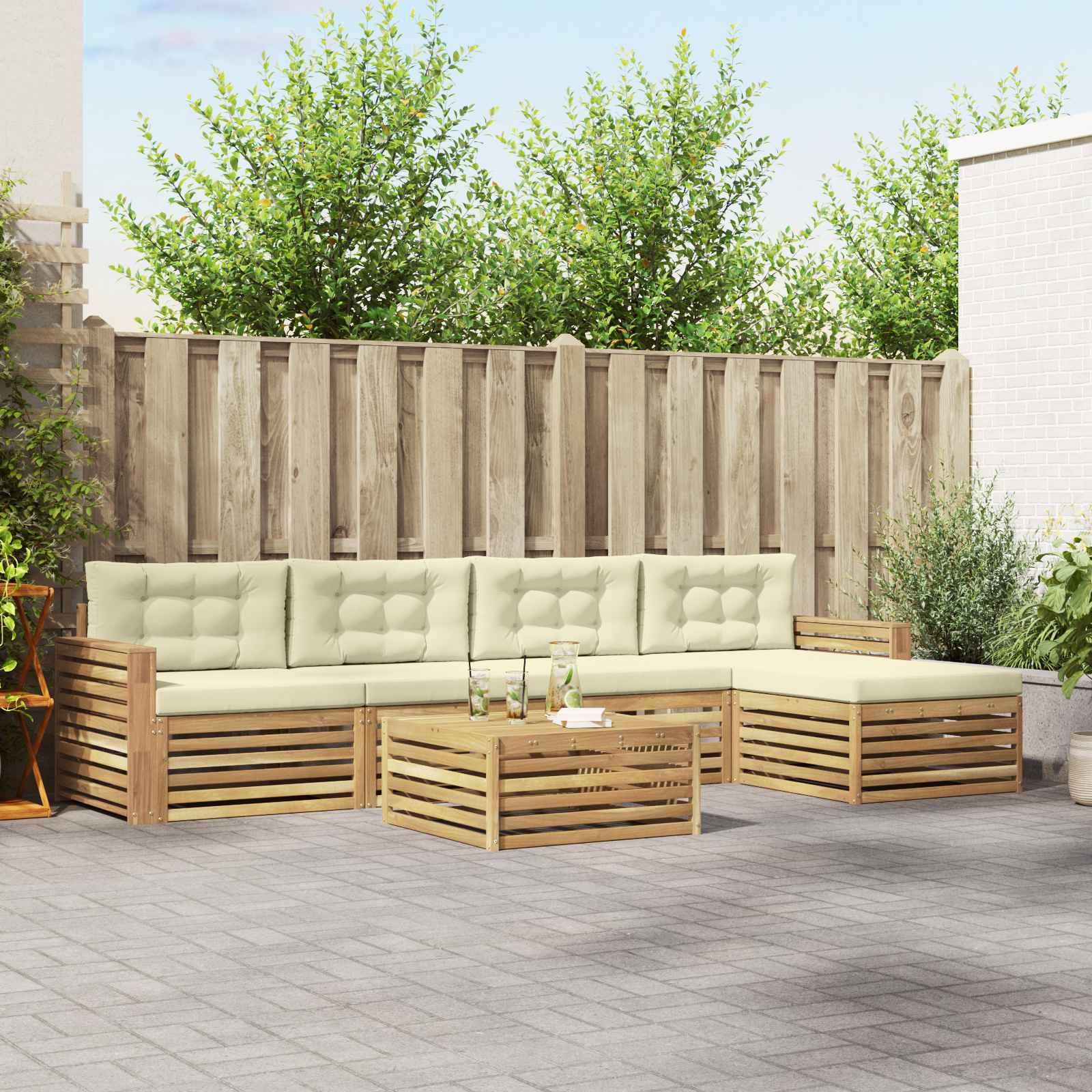 3390370_1.jpg vidaXL Záhradná súprava gaučov 6 pcs Biela a krémová 79 x 79 x 37 cm – Obrázok 1