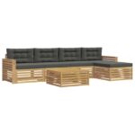 vidaXL Záhradná súprava gaučov 6 pcs Biela a antracitová – Obrázok 2