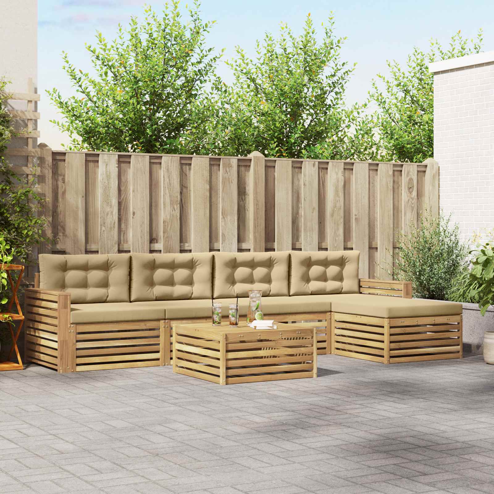 3390373_1.jpg vidaXL Záhradná súprava gaučov 6 pcs Biela a béžová 79 x 79 x 37 cm – Obrázok 1