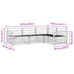 vidaXL Záhradná súprava gaučov 4 pcs Biela 250 x 170,5 x 73 cm – Obrázok 6