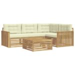 vidaXL Záhradná súprava gaučov 5 pcs Biela a krémová 79 x 79 x 37 cm – Obrázok 2