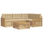 vidaXL Záhradná súprava gaučov 5 pcs Biela a béžová 79 x 79 x 37 cm – Obrázok 2