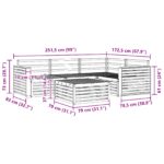 vidaXL Záhradná súprava gaučov 5 pcs Biela 79 x 79 x 37 cm – Obrázok 8