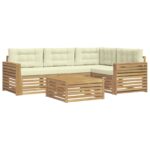 vidaXL Záhradná súprava gaučov 5 pcs Biela a krémová 79 x 79 x 37 cm – Obrázok 2