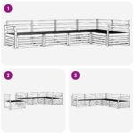 vidaXL Záhradná súprava gaučov 5 pcs Biela 329 x 170,5 x 73 cm – Obrázok 6