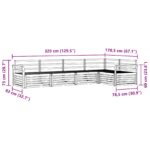 vidaXL Záhradná súprava gaučov 5 pcs Biela 329 x 170,5 x 73 cm – Obrázok 7
