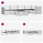 vidaXL Záhradná súprava gaučov 6 pcs Biela 79 x 79 x 37 cm – Obrázok 8