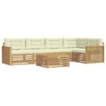 vidaXL Záhradná súprava gaučov 6 pcs Biela a krémová 79 x 79 x 37 cm – Obrázok 2