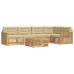 vidaXL Záhradná súprava gaučov 6 pcs Biela a béžová 79 x 79 x 37 cm – Obrázok 2