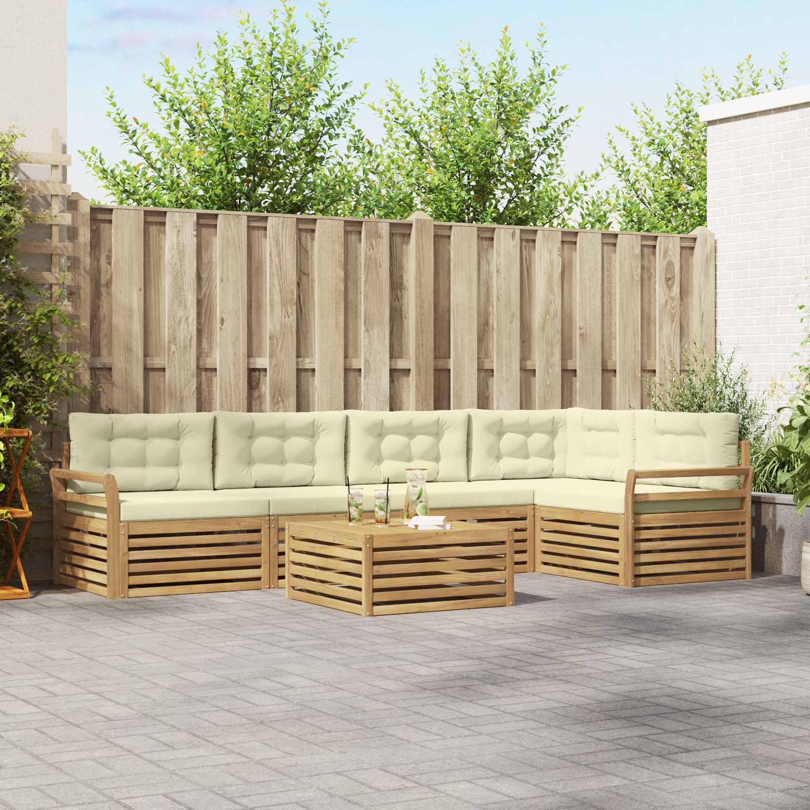 3390525_1.jpg vidaXL Záhradná súprava gaučov 6 pcs Biela a krémová 79 x 79 x 37 cm – Obrázok 1