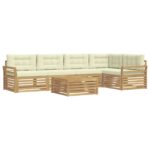 vidaXL Záhradná súprava gaučov 6 pcs Biela a krémová 79 x 79 x 37 cm – Obrázok 2