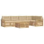 vidaXL Záhradná súprava gaučov 6 pcs Biela a béžová 79 x 79 x 37 cm – Obrázok 2