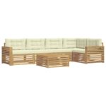 vidaXL Záhradná súprava gaučov 6 pcs Biela a krémová 79 x 79 x 37 cm – Obrázok 2