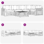 vidaXL Záhradná súprava gaučov 6 pcs Biela a krémová 79 x 79 x 37 cm – Obrázok 7