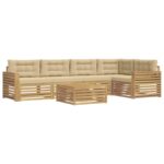 vidaXL Záhradná súprava gaučov 6 pcs Biela a béžová 79 x 79 x 37 cm – Obrázok 2