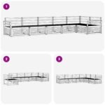 vidaXL Záhradná súprava gaučov 6 pcs Biela 408 x 170,5 x 73 cm – Obrázok 6