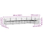 vidaXL Záhradná súprava gaučov 6 pcs Biela 408 x 170,5 x 73 cm – Obrázok 7