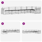 vidaXL Záhradná súprava gaučov 6 pcs Biela 410 x 172,5 x 73 cm – Obrázok 6