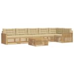 vidaXL Záhradná súprava gaučov 7 pcs Biela a béžová 79 x 79 x 37 cm – Obrázok 2
