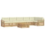 vidaXL Záhradná súprava gaučov 7 pcs Biela a krémová 79 x 79 x 37 cm – Obrázok 2