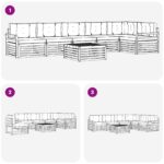 vidaXL Záhradná súprava gaučov 7 pcs Biela a krémová 79 x 79 x 37 cm – Obrázok 7