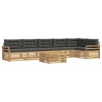 vidaXL Záhradná súprava gaučov 7 pcs Biela a antracitová – Obrázok 2