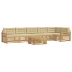 vidaXL Záhradná súprava gaučov 7 pcs Biela a béžová 79 x 79 x 37 cm – Obrázok 2